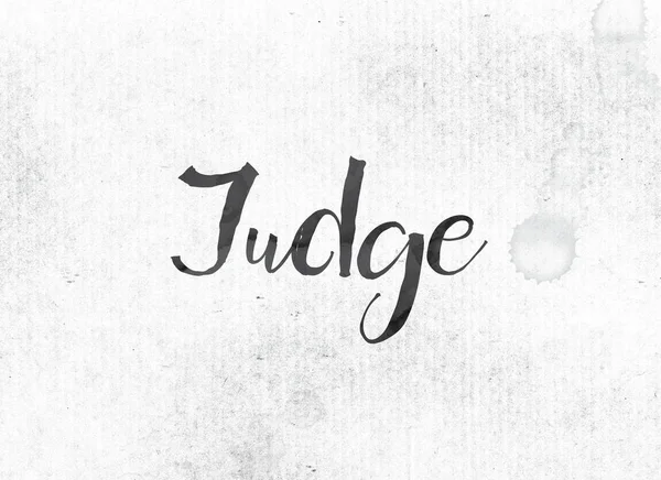 Yargıç kavramı mürekkep Word ve Tema boyalı — Stok fotoğraf