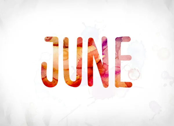 June Concept Painted Watercolor Word Art — Stock Photo, Image