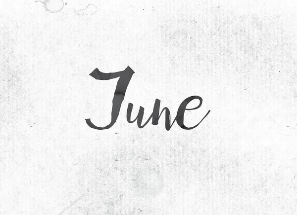 June Concept Painted Ink Word and Theme — Stock Photo, Image