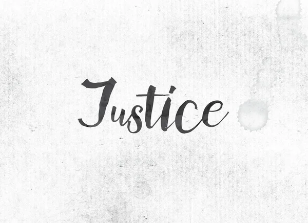 Έννοια δικαιοσύνης ζωγραφισμένα λέξη μελάνι και το θέμα — Φωτογραφία Αρχείου