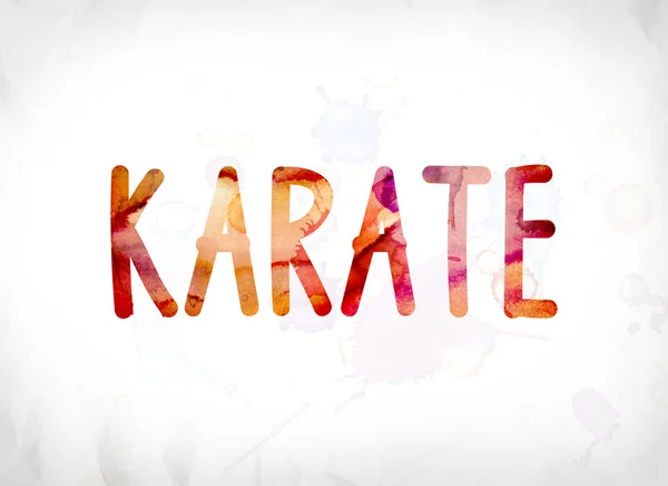 Karate Concepto Acuarela Pintada Word Art — Foto de Stock