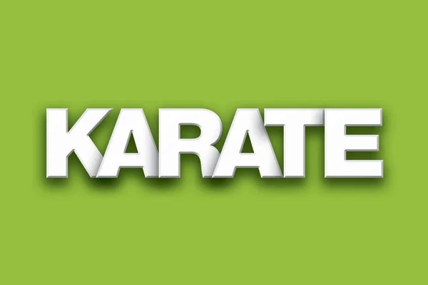 De kunst van het woord van het thema van karate op kleurrijke achtergrond — Stockfoto