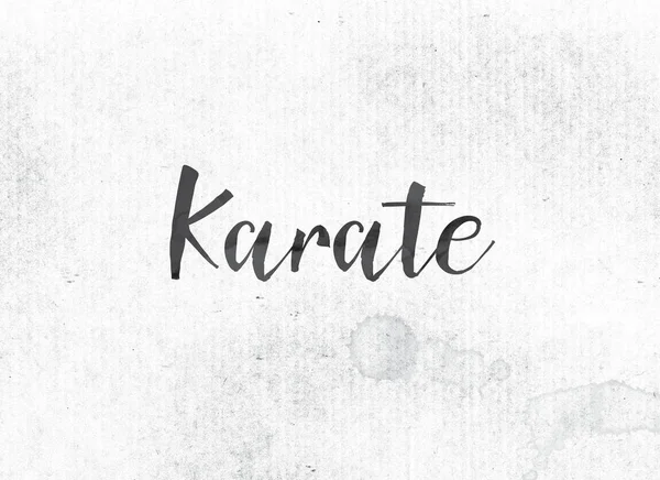 Karate kavramı mürekkep Word ve Tema boyalı