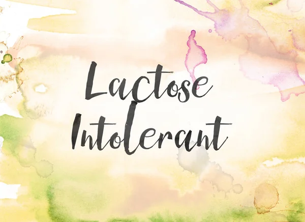 Lactose conceito intolerante aquarela e pintura de tinta — Fotografia de Stock