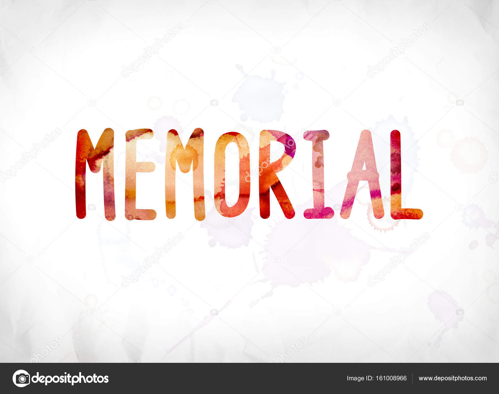 memorial concept painted watercolor word art stock photo