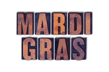 Tipo Word izole Mardi Gras kavramı