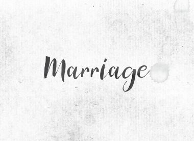 Evlilik kavramı mürekkep Word ve Tema boyalı