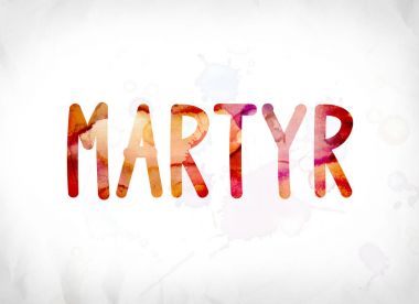 Sulu Boya Word Art boyalı şehit kavramı