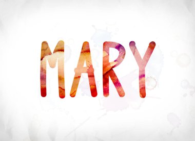 Sulu Boya Word Art Mary Concept boyalı