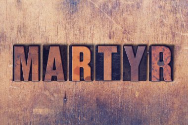 Şehit Tema Letterpress Word ahşap arka plan üzerinde