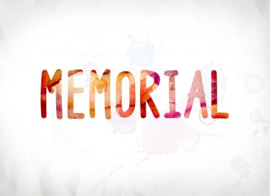 Sulu Boya Word Art boyalı memorial kavramı