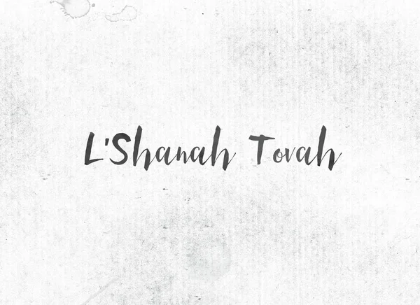 L 'Shanah Tovah Concepto Tinta Pintada Palabra y Tema — Foto de Stock