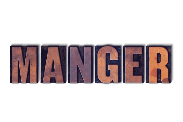 Концепція Manger ізольовані високого друку Word — стокове фото