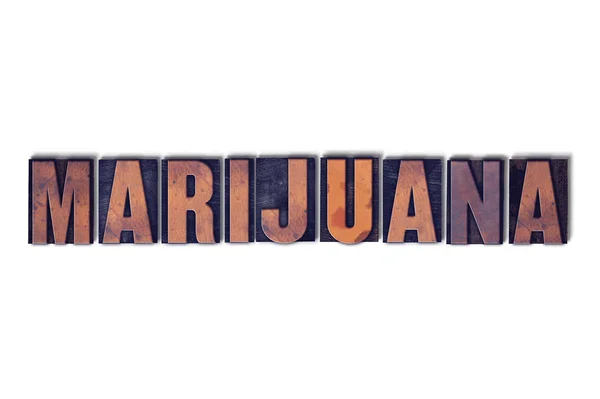 Marihuana Concepto Aislado Letterpress Word —  Fotos de Stock