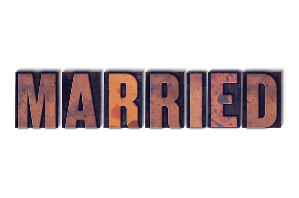 Παντρεμένος έννοια απομονωμένη Letterpress λέξη — Φωτογραφία Αρχείου