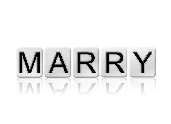 Marry Concept Tiled Word Isolated on White — Stock Photo, Image