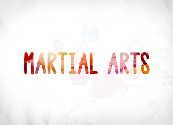 Marial Arts Concepto Acuarela Pintada Word Art —  Fotos de Stock