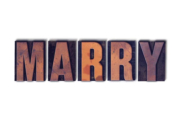 Mariage concept isolé Letterpress Word — Photo