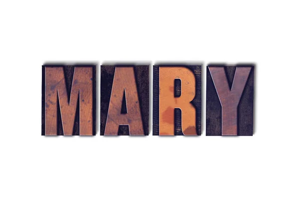 Mary Concept Isolado Letterpress Palavra — Fotografia de Stock