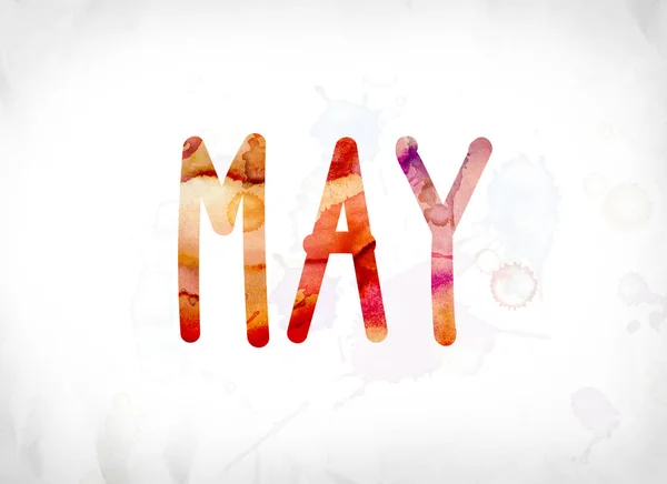 May Concept Painted Watercolor Word Art — Stock Photo, Image