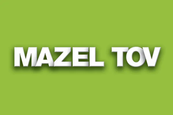 Mazel Tov tema Palavra Arte em fundo colorido — Fotografia de Stock