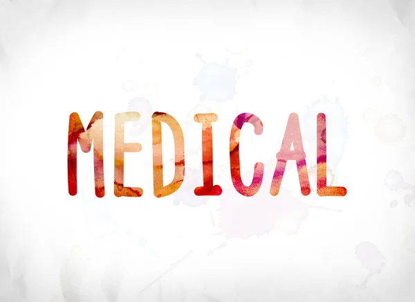 Медична концепція розфарбована акварель мистецтво слова — стокове фото