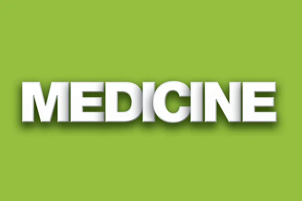 Medicina tema Palavra Arte em fundo colorido — Fotografia de Stock