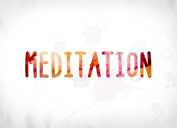 Meditación Concepto Acuarela Pintada Palabra Arte — Foto de Stock