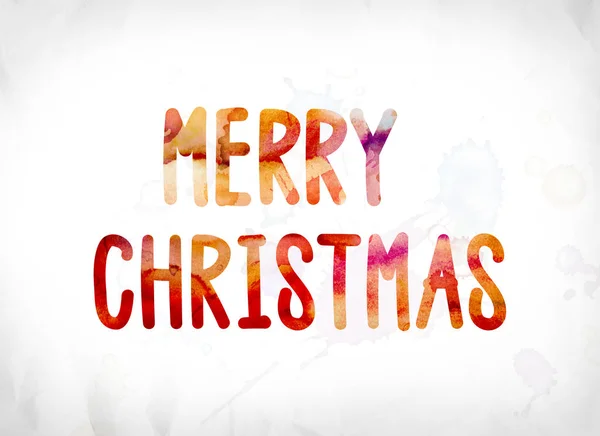 Merry Christmas Concept Painted Watercolor Word Art — Stock Photo, Image