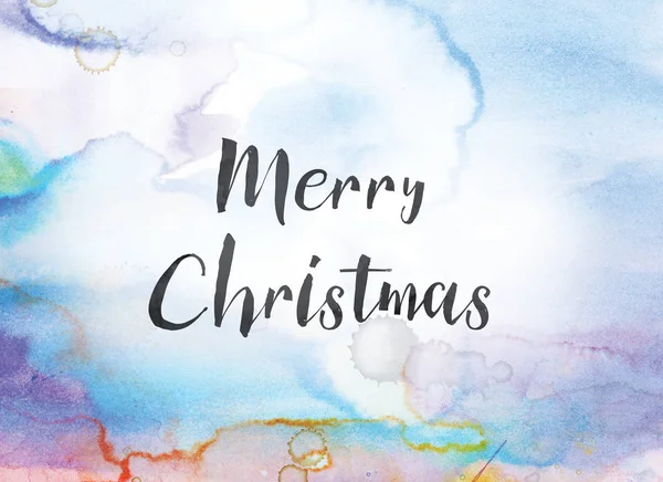 Veselé Vánoce koncept akvarel a tušové malby — Stock fotografie