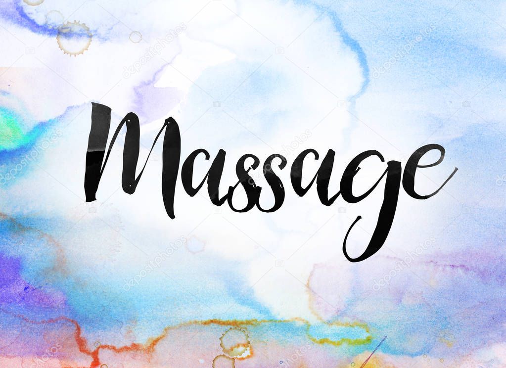Massage Concept Watercolor and Ink Painting — Stock Photo