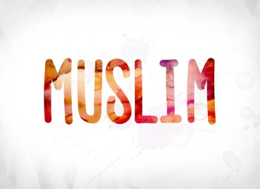 Müslüman kavramı suluboya Word Art boyalı