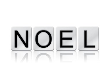 Kiremitli Word üzerinde beyaz izole Noel kavramı
