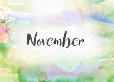 Kasım kavramı suluboya ve mürekkep boyama