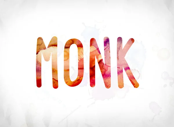 Monk koncepce malované akvarel slovo umění — Stock fotografie