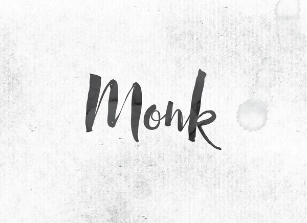 Mönch-Konzept malte Tuschewort und Thema — Stockfoto