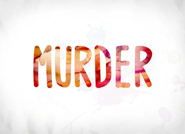 Conceito de assassinato pintado Watercolor Word Art — Fotografia de Stock