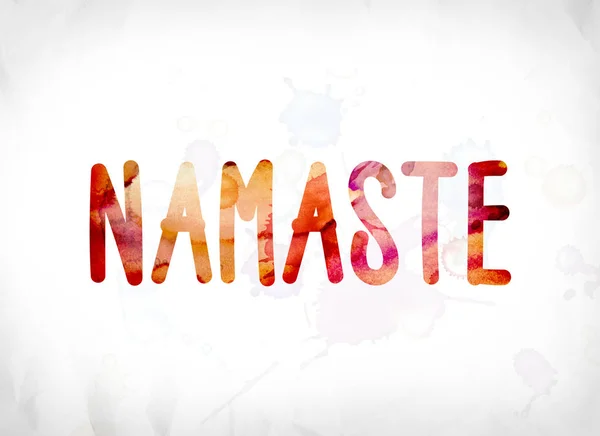 Namaste Concepto Acuarela Pintada Word Art —  Fotos de Stock