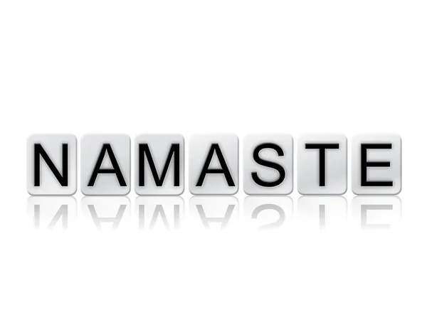 Namaste Concept betegeld Word geïsoleerd op wit — Stockfoto