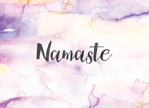 Namaste Concept aquarel en inkt schilderij — Stockfoto