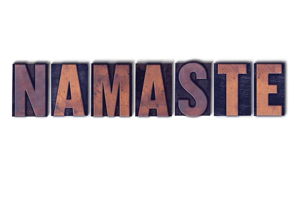 Namaste Isolated Letterpress Word — стоковое фото