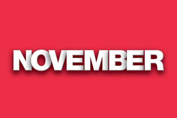 November Theme Word Art on Colorful Background — Stock Photo, Image