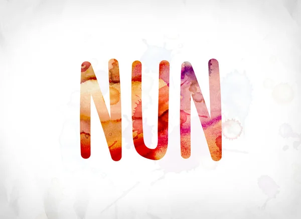 Nunna konceptet målade akvarell ordet konst — Stockfoto