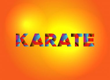 Karate Tema Word Art illüstrasyon