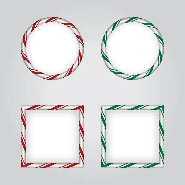 Natal Férias Candy Cane Borders Ilustração —  Vetores de Stock