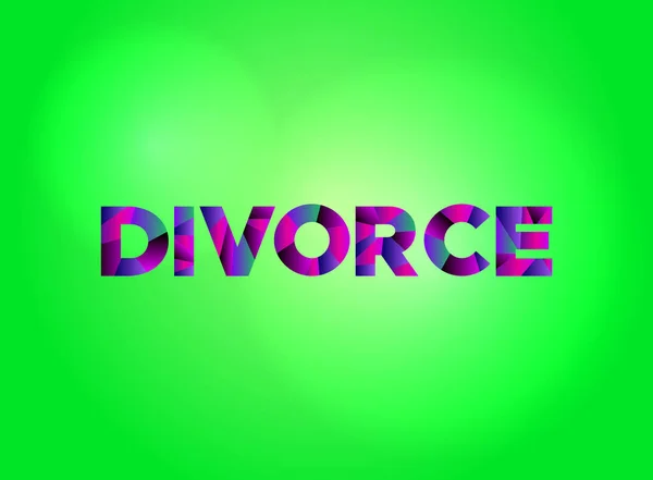 Concepto de divorcio Palabra colorida Arte Ilustración — Archivo Imágenes Vectoriales