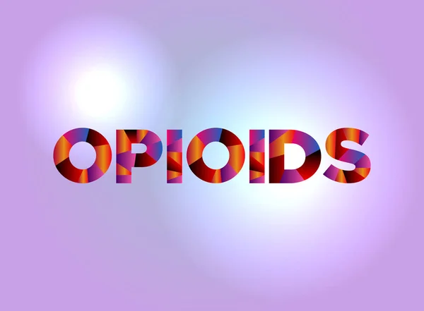 Concept d'opioïdes Illustration d'art mot coloré — Image vectorielle