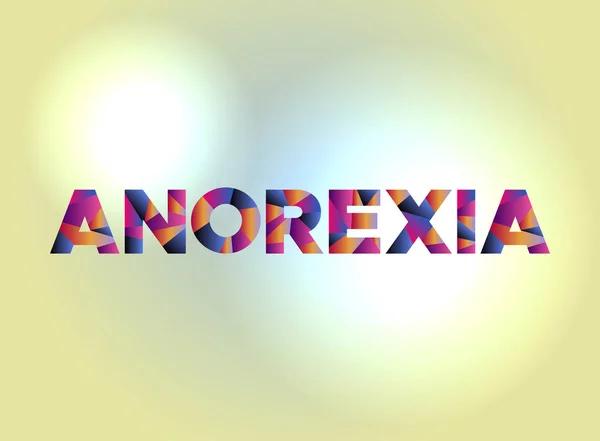Concepto de anorexia Palabra colorida Ilustración de arte — Vector de stock