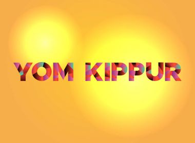 Yom Kippur Tema Word Art illüstrasyon