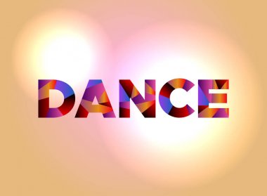 Dans kavramı renkli Word Art illüstrasyon